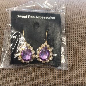 Purple jewel earrings